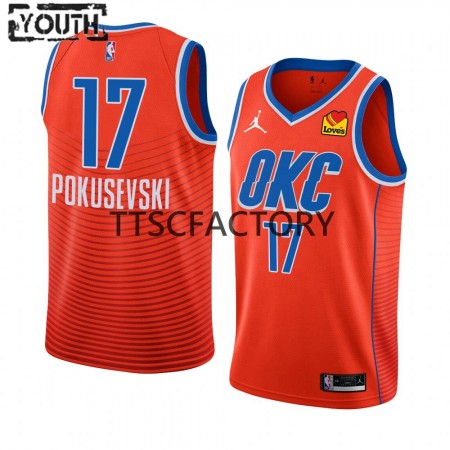 Maillot Basket Oklahoma City Thunder Aleksej Pokusevski 17 Nike 2022-23 Statement Edition Orange Swingman - Enfant